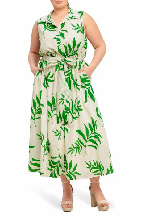 FLYING TOMATO Tie Waist Shirtdress