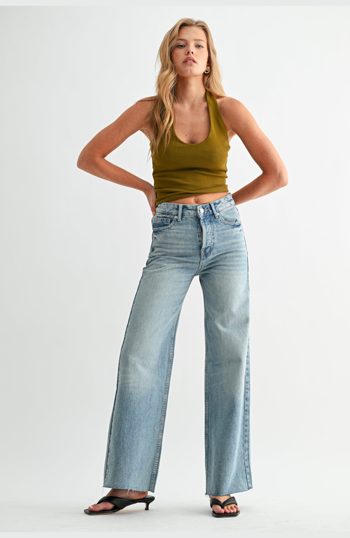 Jemina Denim Beach-to-bar Pant In Blue
