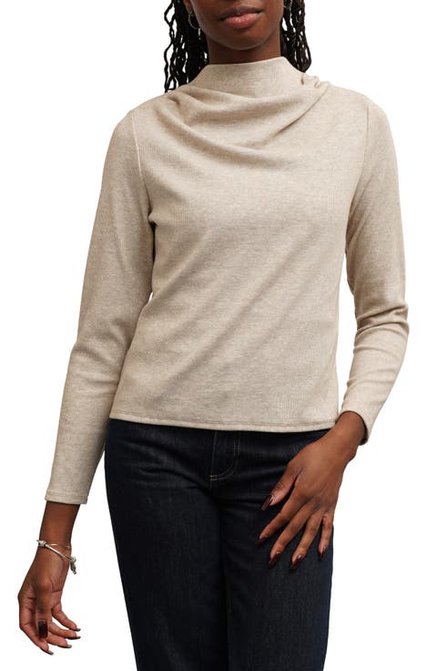 Funnel Neck Long Sleeve Top