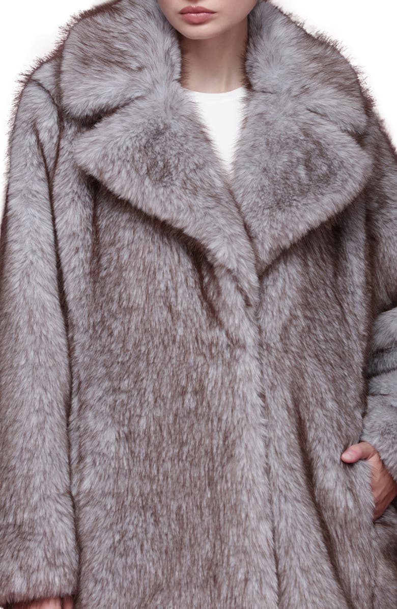 Avec Les Filles Faux Fur Longline Coat, Alternate, color, Sky