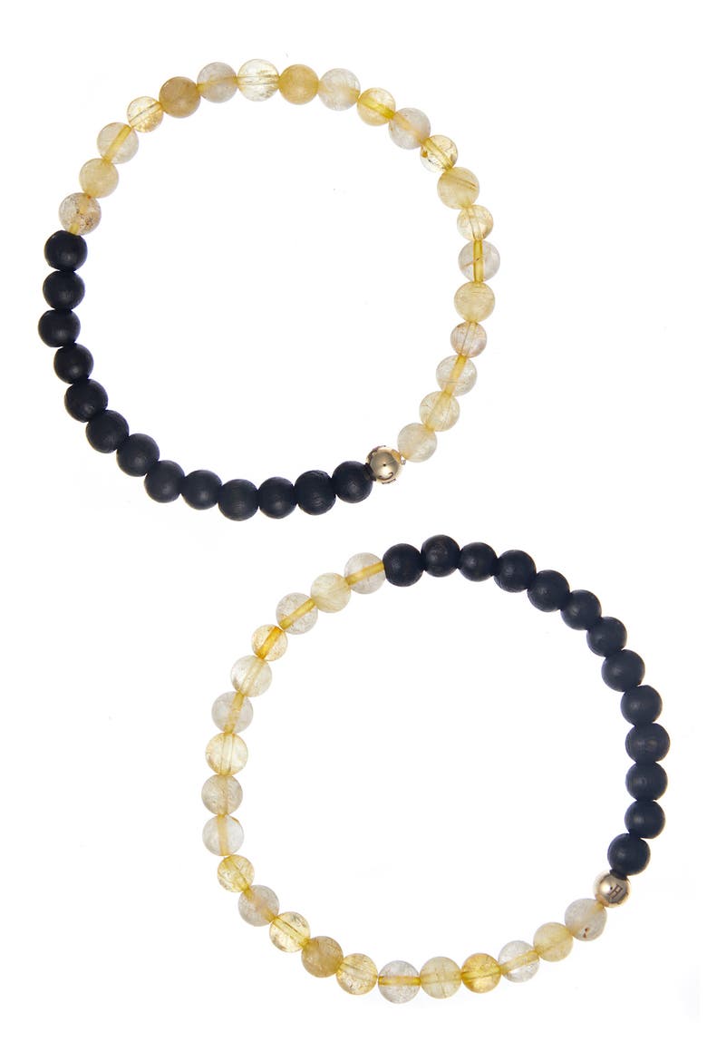 Men's N69 Money Max Set of 2 Healer's Bracelets, Main, color, BLACK