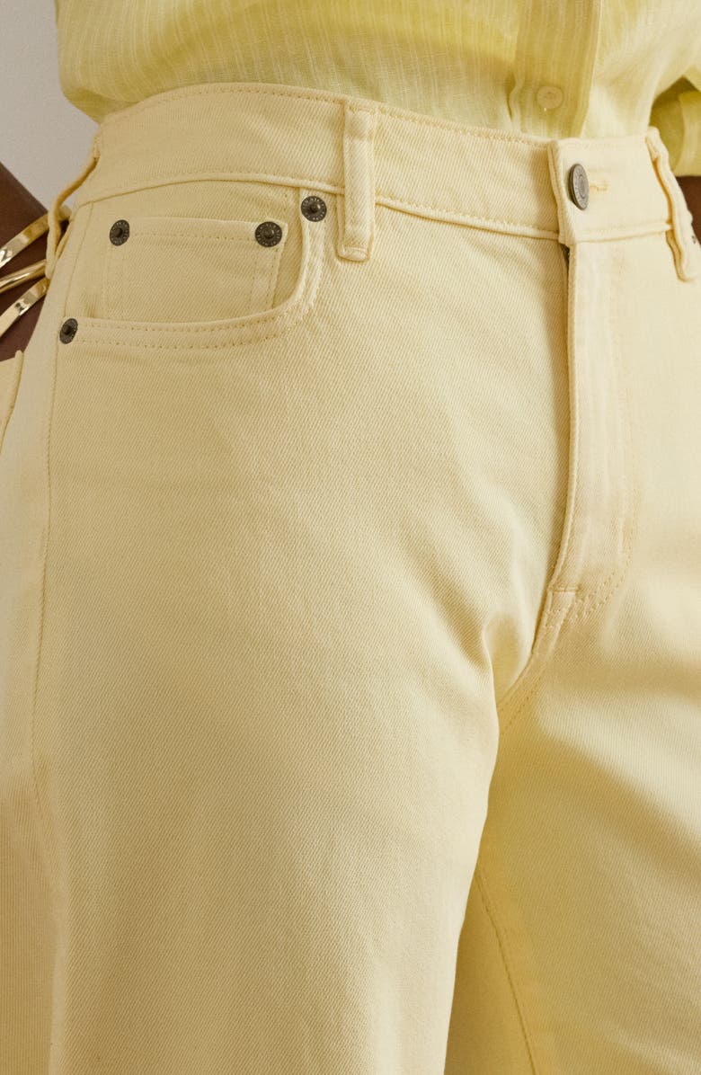 Lauren Ralph Lauren Crop Wide Leg Jeans, Alternate, color, Light Sunfaded Yellow