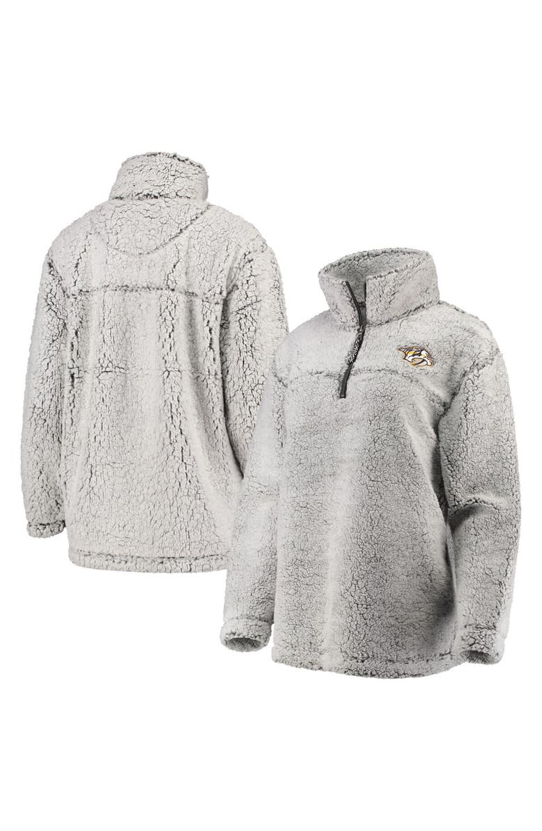 G-III 4HER BY CARL BANKS Women's G-III 4Her by Carl Banks Gray Nashville Predators Sherpa Quarter-Zip Pullover Jacket, Main, color, Gray