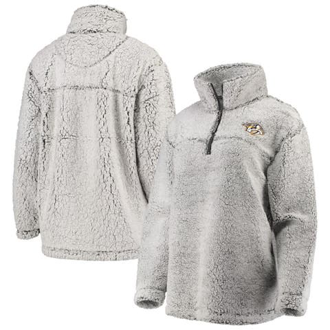 Women's G-III 4Her by Carl Banks Gray Nashville Predators Sherpa Quarter-Zip Pullover Jacket
