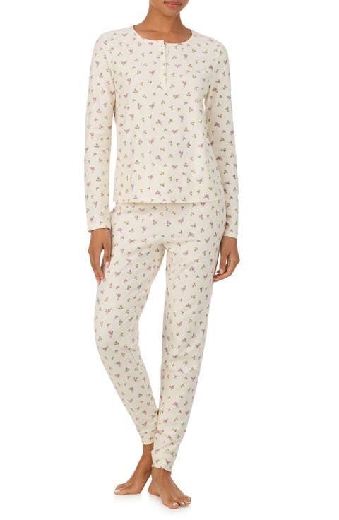 Henley Cotton Pointelle Pajamas