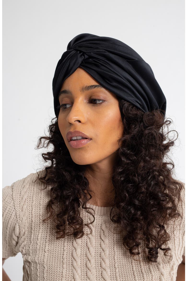 Silk Head Wrap, Alternate, color, BLACK