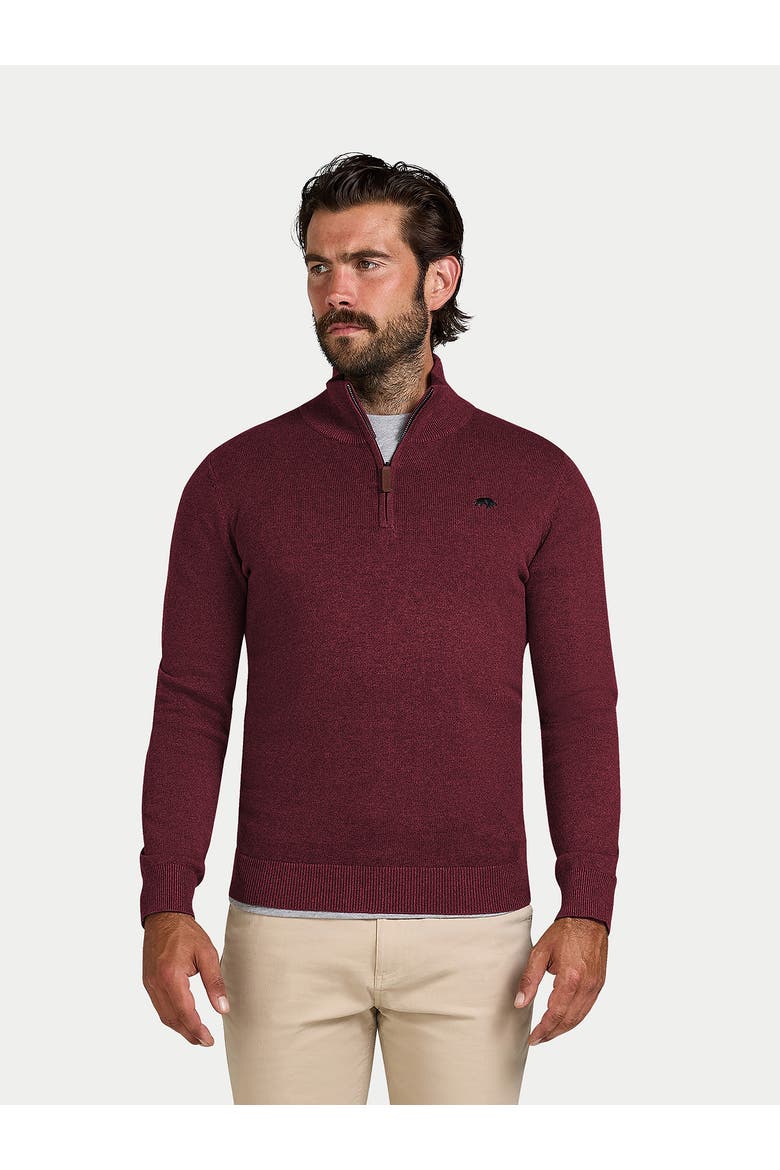 Quarter Zip Cashmere Blend Sweater, Main, color, Berry