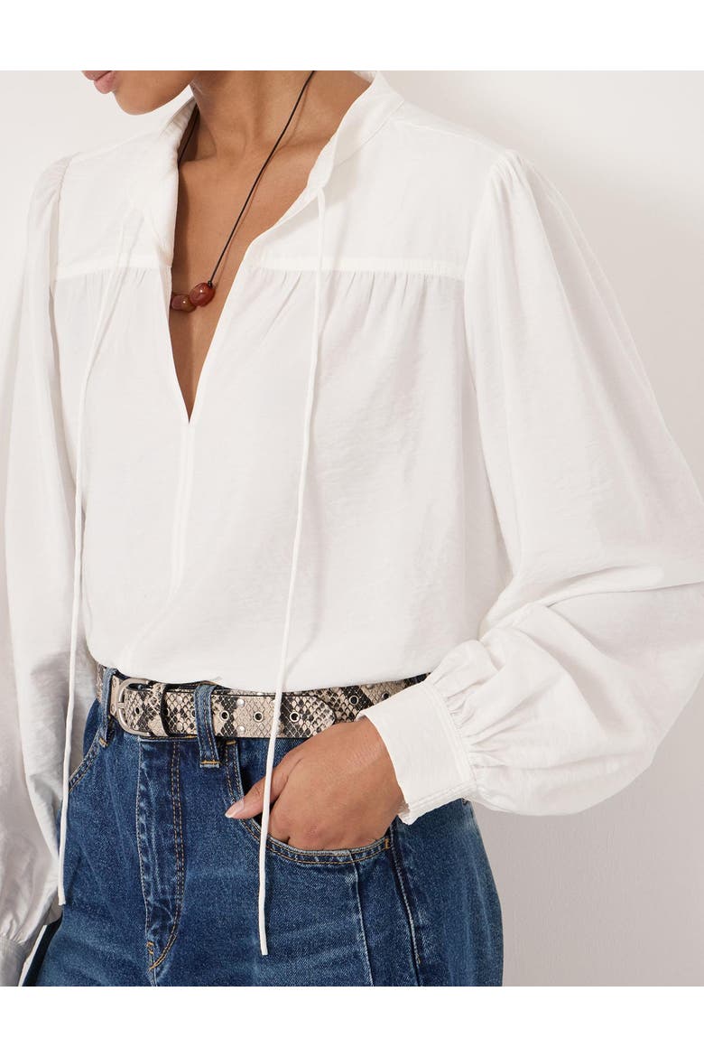 Harlow Tie Front Detail Blouse, Alternate, color, Ecru White