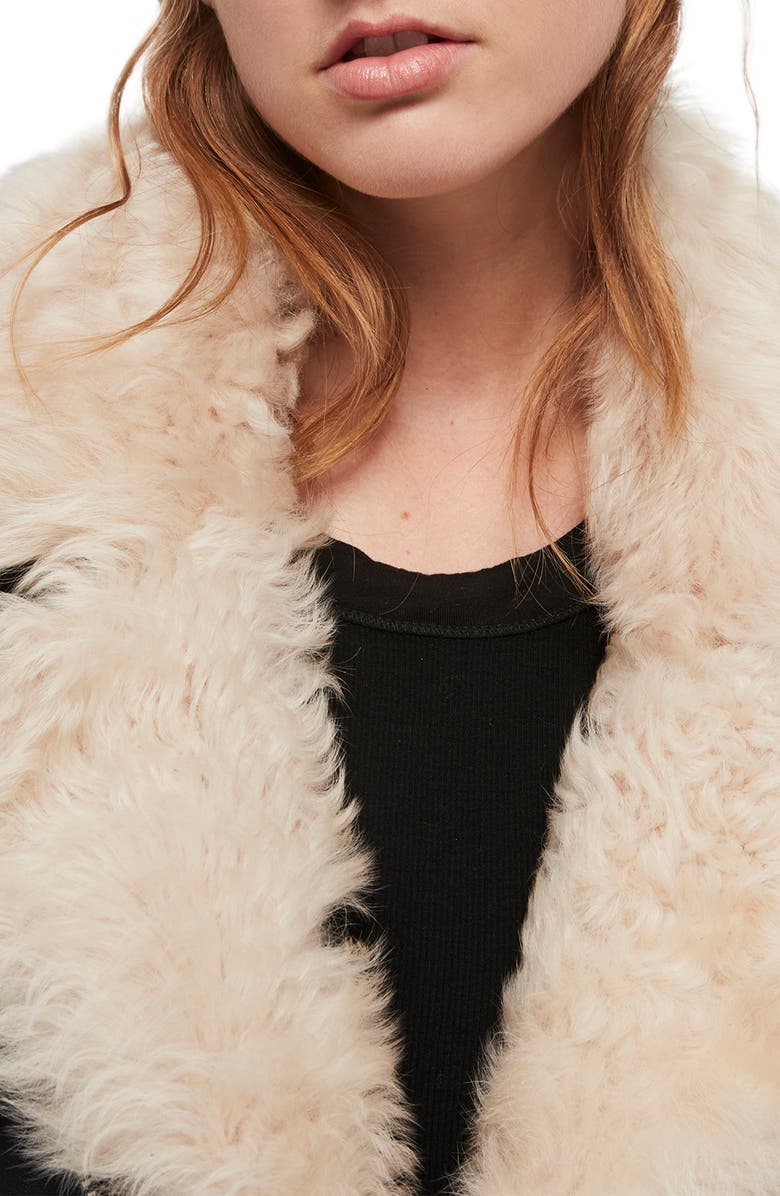 AllSaints Luna 4-in-1 Genuine Shearling Biker Jacket, Alternate, color,