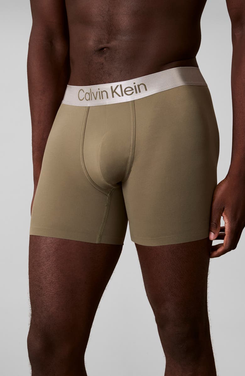 Calvin Klein Brushed Microfiber Jersey Boxer Briefs, Alternate, color, Brush Green