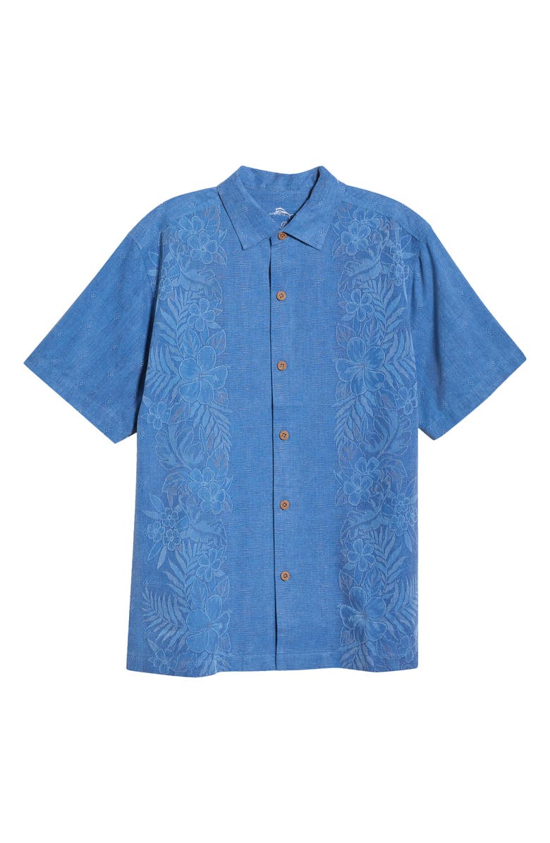 Tommy Bahama Kona Luxe Silk Button-Up Shirt, Main, color, Dockside Blue