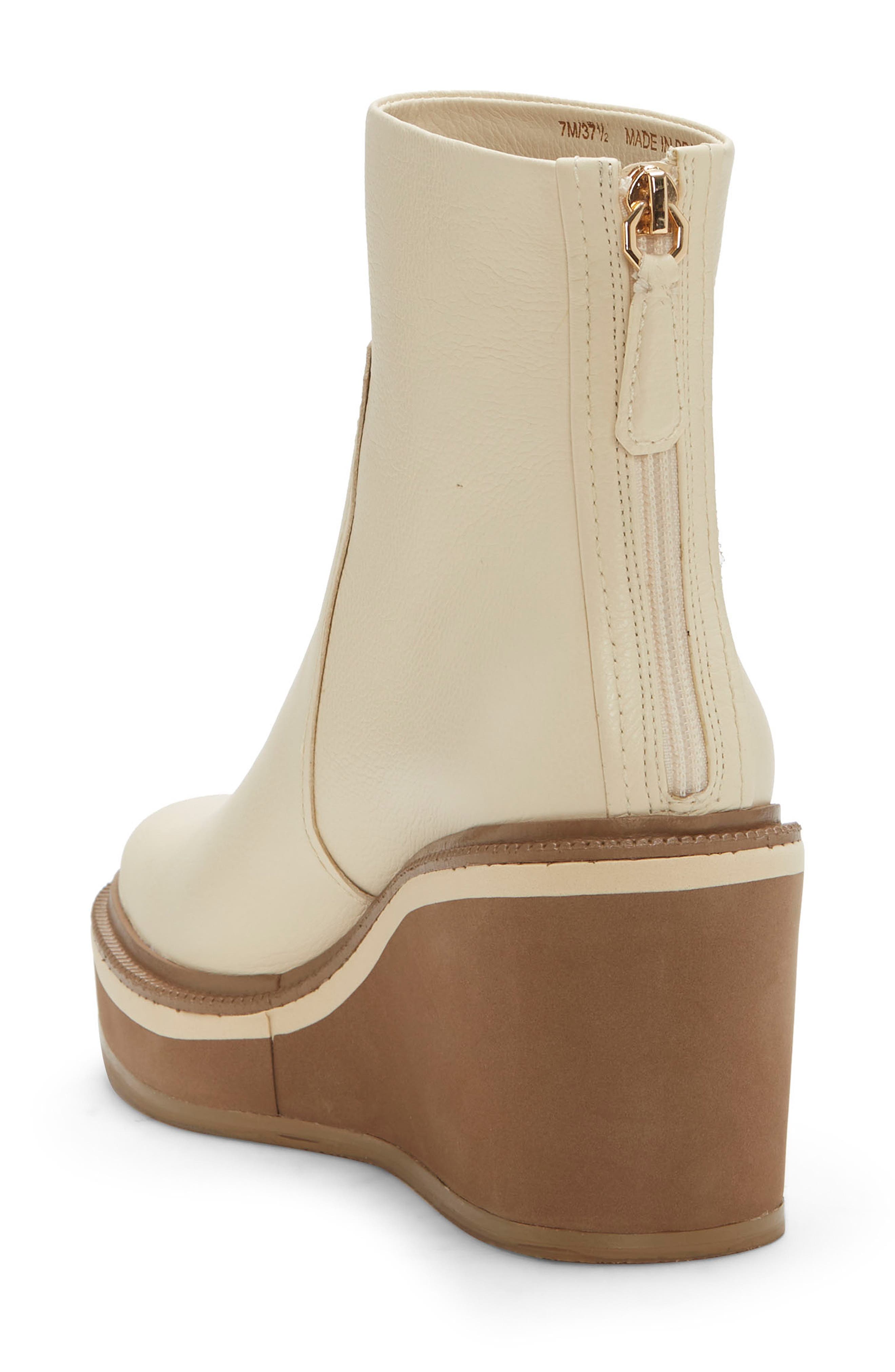 Sanji Platform Wedge Bootie, Alternate, color, WHITE