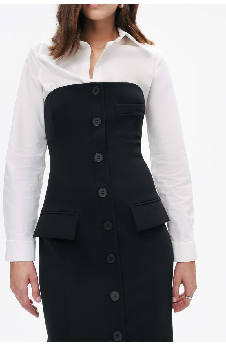 Nocturne Shirt Detail Midi Dress, Alternate, color, 