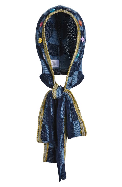 Embellished Cotton Knit Hood