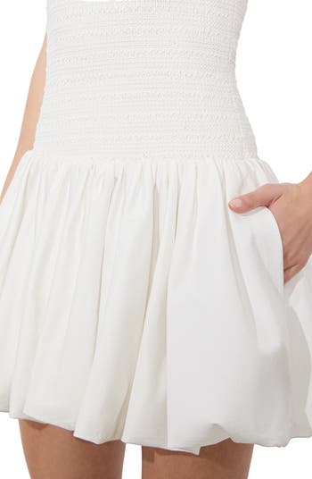 Arden Smocked Drop Waist Bubble Hem Minidress