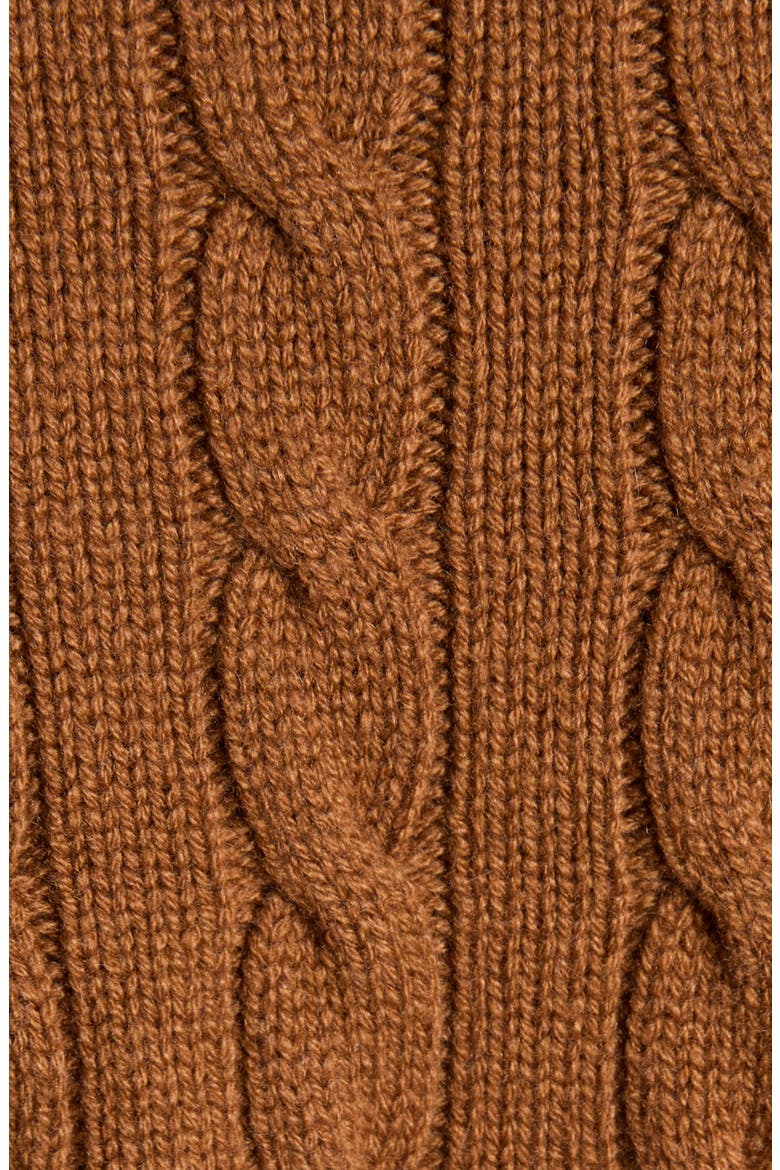 Belted Cable Stitch Cashmere Cardigan, Alternate, color, BROWN