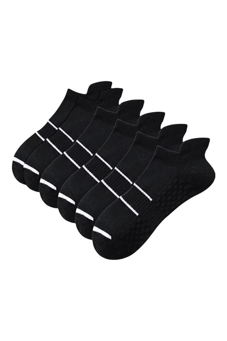 Assorted 3-Pack Cushion Support Ankle Socks, Alternate, color, BLACK