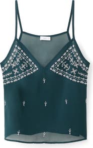 MANGO TEEN Beaded Embroidered Top