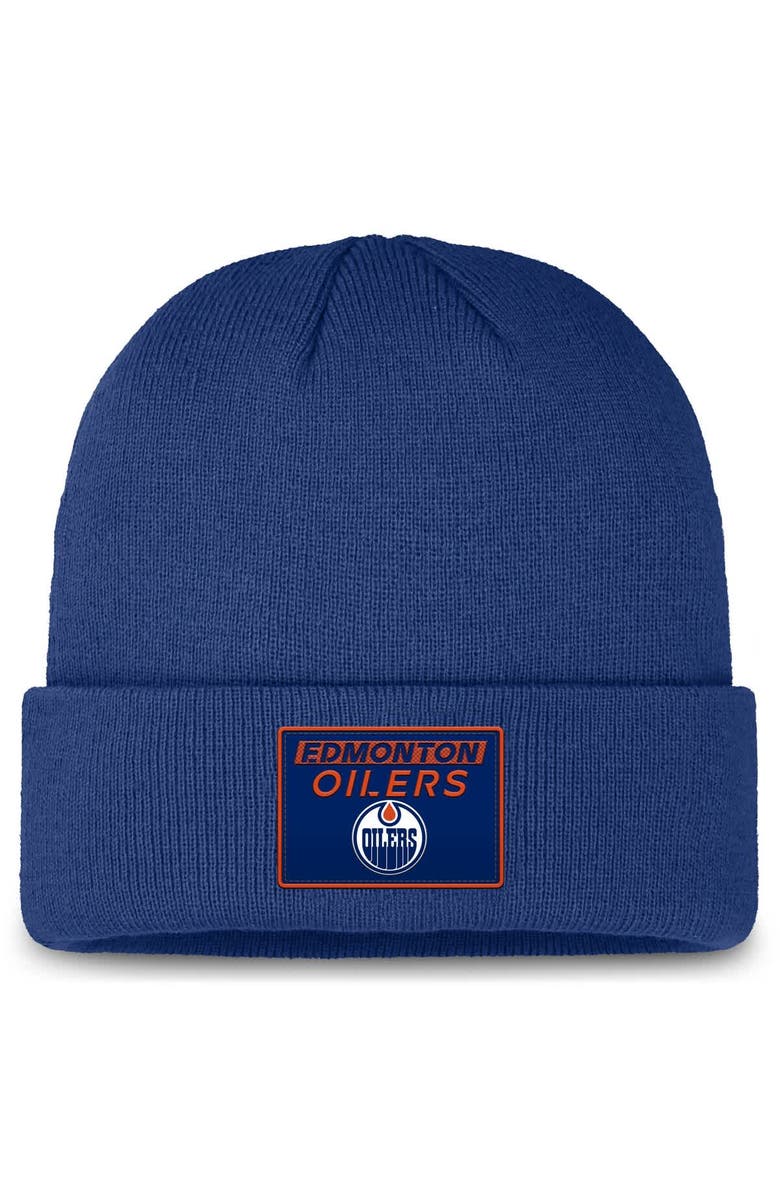 FANATICS Men's Fanatics Royal Edmonton Oilers Authentic Pro Cuffed Knit Hat, Main, color, Royal