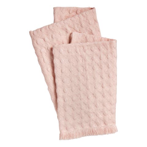 Wellbeing Waffle Wash Cloth Set Blush Cotton Everyday Use