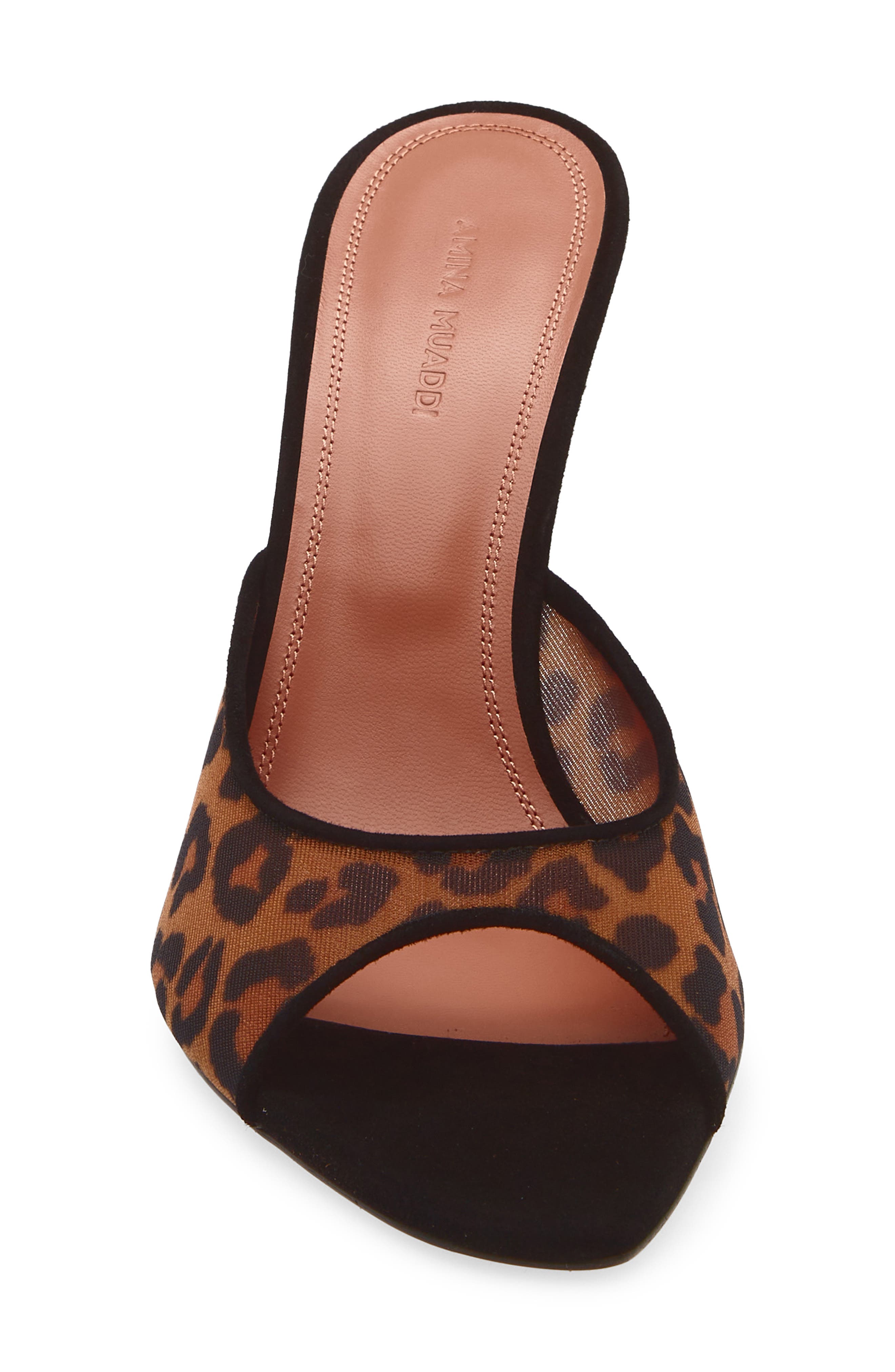 Amina Muaddi Alexa Slide Sandal, Alternate, color, Mesh Leopard