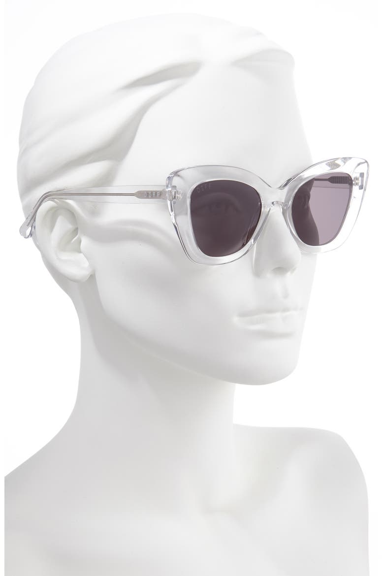 Raven 52mm Cat Eye Sunglasses, Alternate, color, CLEAR/ GREY