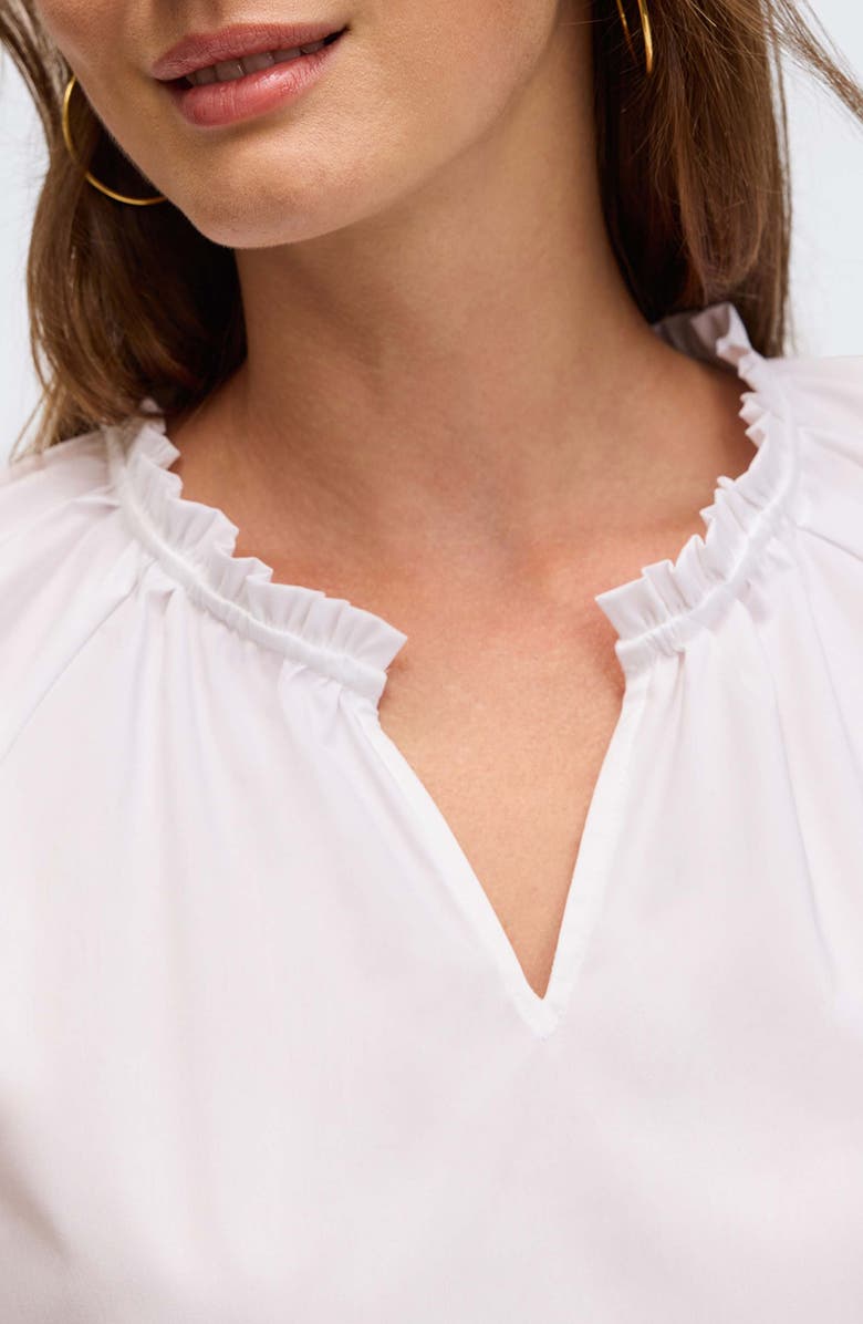 Foxcroft Vicky Stretch Cotton Blend Poplin Top, Alternate, color, White