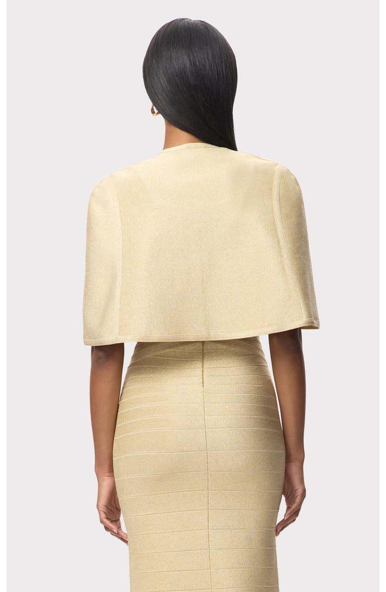 Herve Leger The Juliette Cape, Alternate, color, Metallic Gold