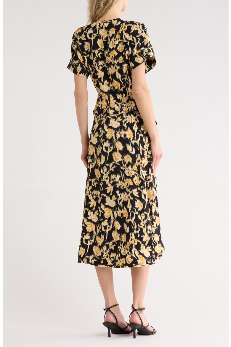 Nadya Short Sleeve Midi Dress, Alternate, color, TOURMALINE