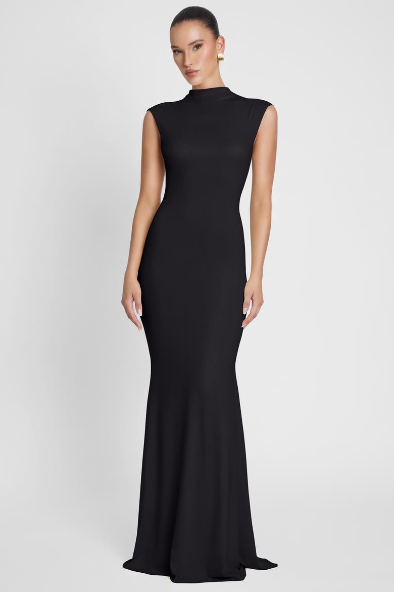 Como Cap Sleeve Maxi Dress, Alternate, color, Black