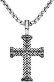David Yurman Men's Chevron Cross Pendant, 33.5mm