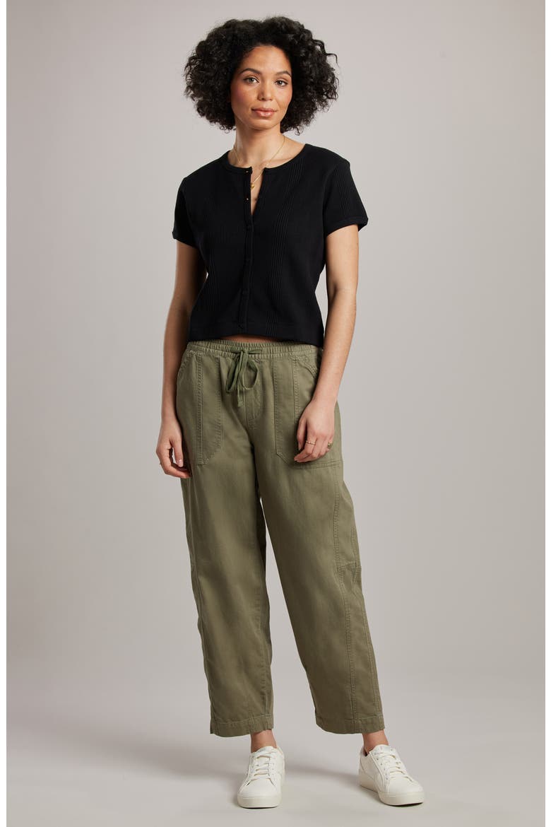 Bryce Twill Barrel Leg Pants, Alternate, color, GREEK OLIVE