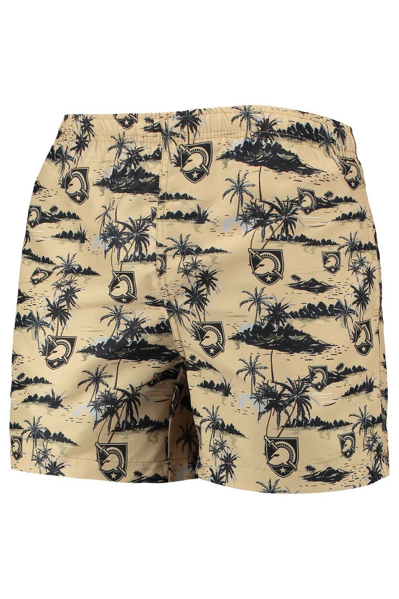 Men's FOCO Gold Army Black Knights Island Palm Swim Trunks, Alternate, color, Gold