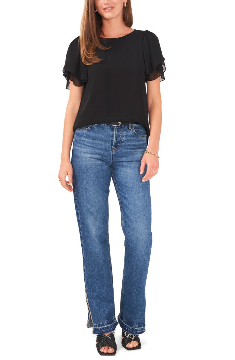 Vince Camuto Tulip Sleeve Chiffon Top, Alternate, color, 