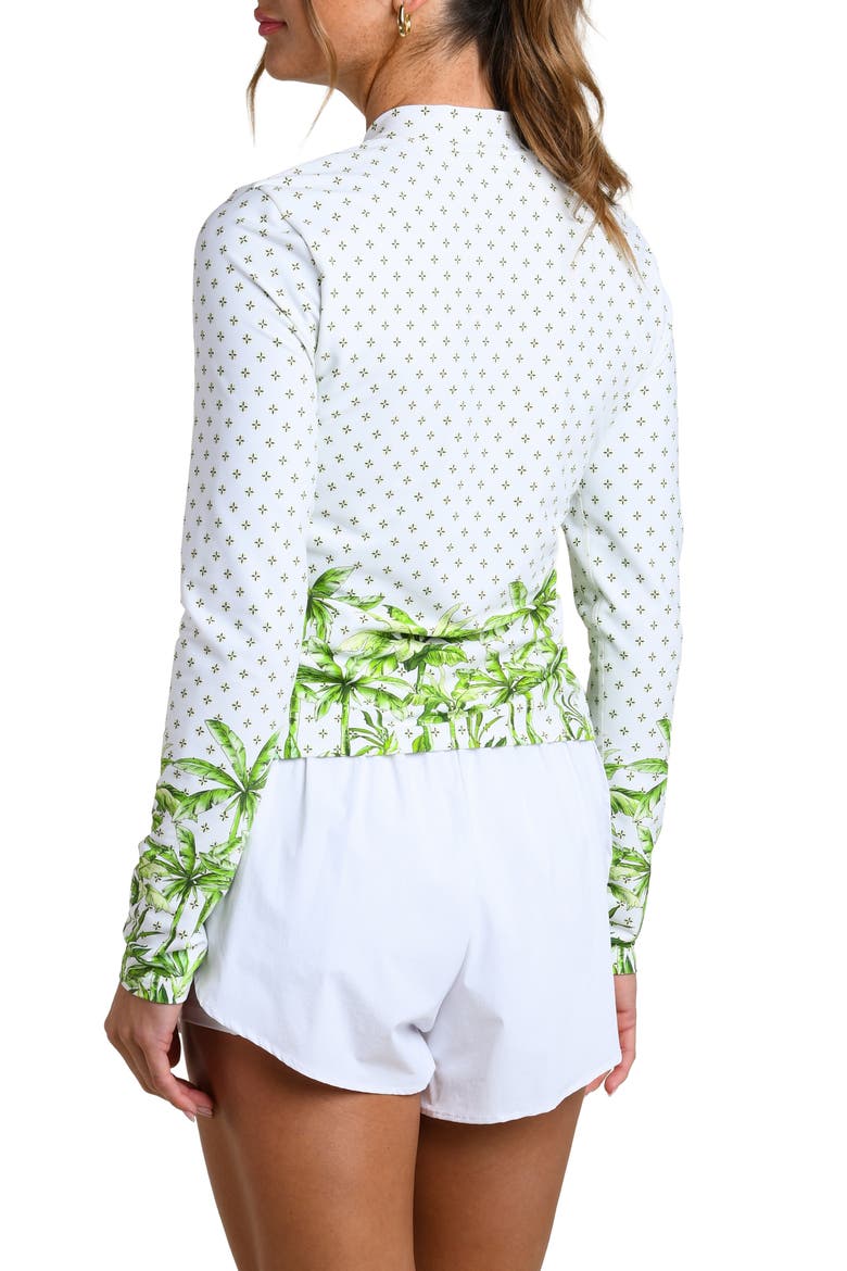 Club Palm Half Zip Top, Alternate, color, LIME