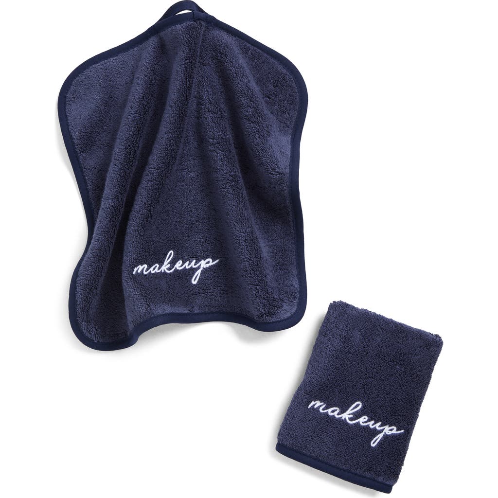 Weezie 2-pack Organic Cotton Terry Makeup Towels In Blue