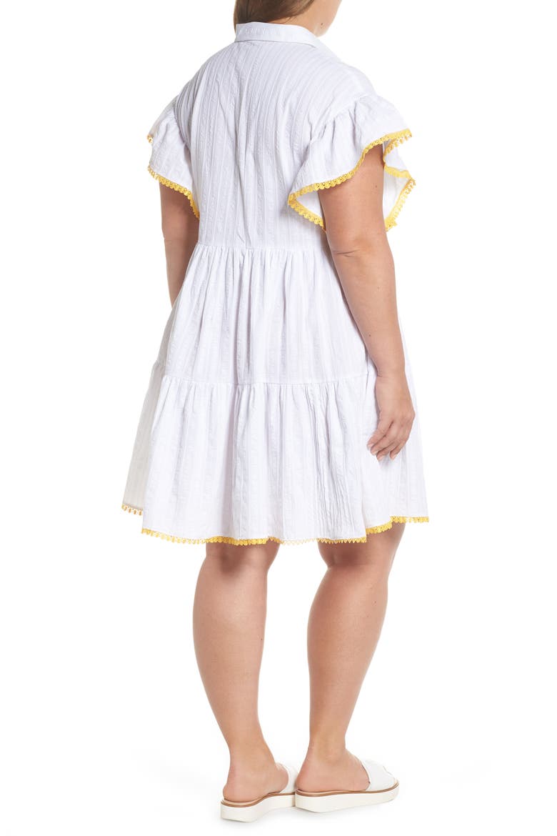 Shirred Shirt Dress, Alternate, color, WHITE