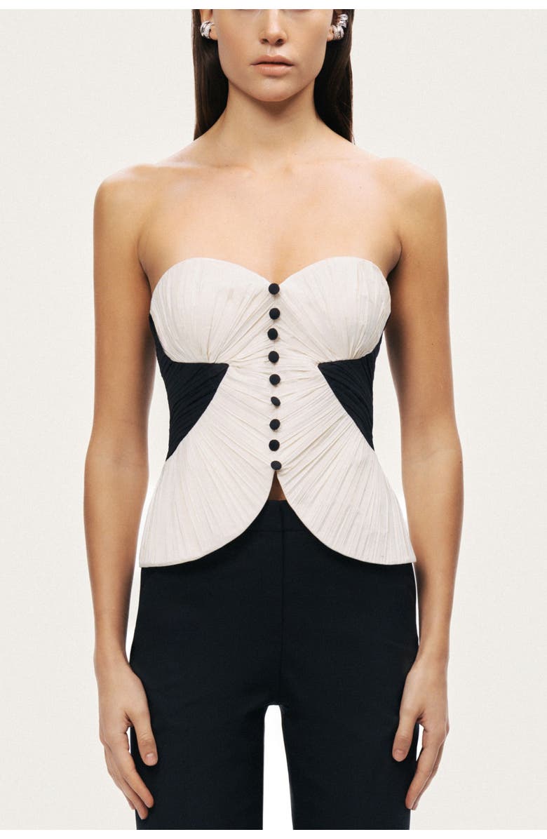 Nocturne Structured Strapless Contrast Bustier Top, Alternate, color, Multi-Colored