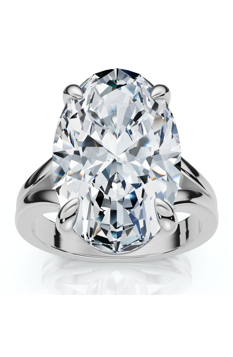 Bliss Diamond Certified 5Ct Abner Oval Solitaire Diamond Engagement Ring 14k Gold Lab Grown, Main, color, 14K White Gold