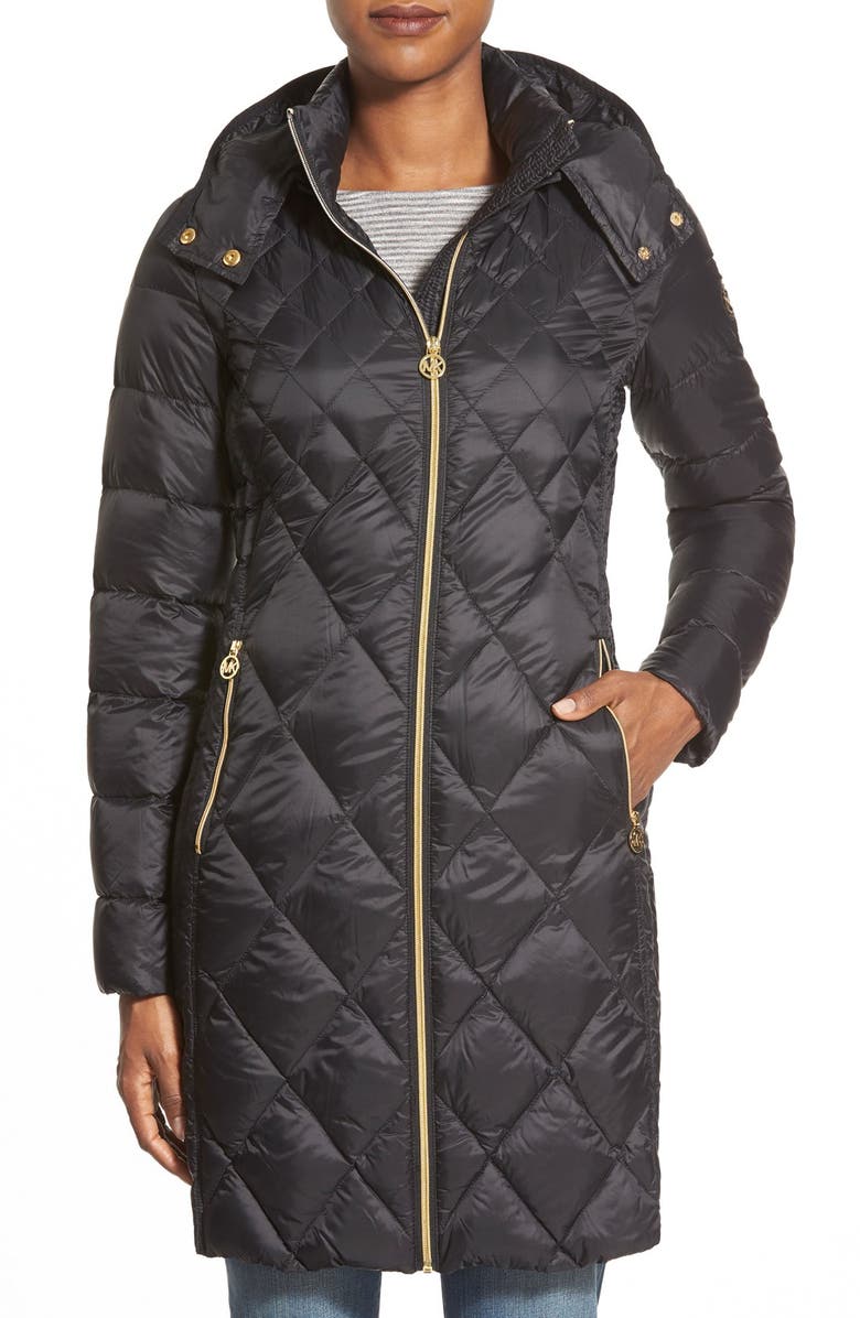 MICHAEL Michael Kors Packable Diamond Quilted Down Coat, Main, color, 