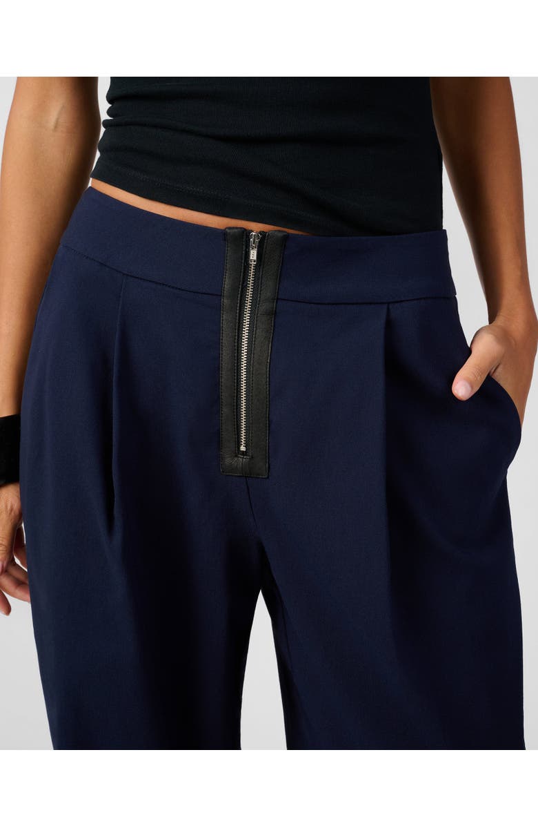 WeWoreWhat Zip Front Trouser, Alternate, color, Navy/Black