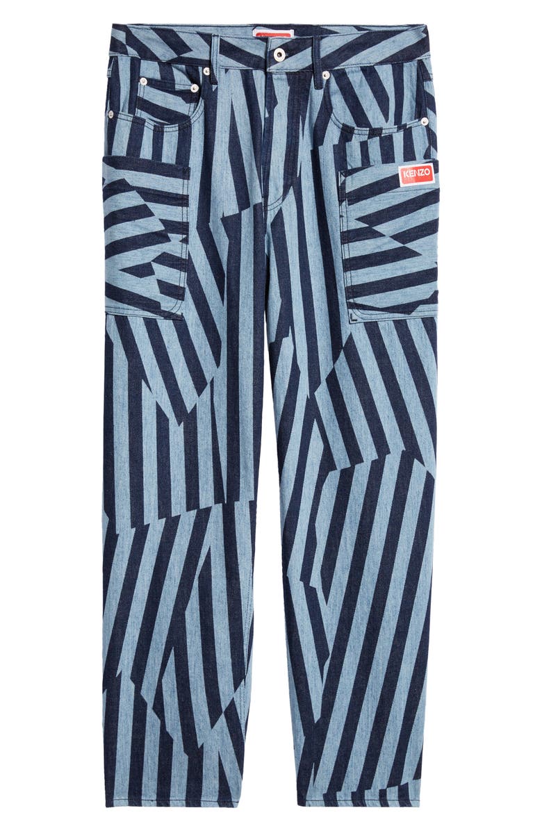 KENZO Dazzle Stripe Monkey Fit Cargo Jeans, Alternate, color,