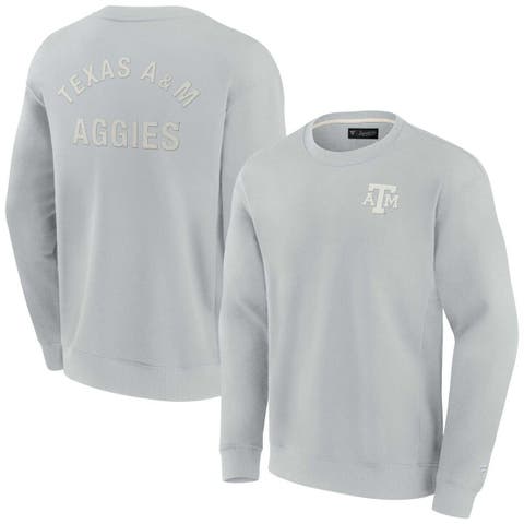 Unisex Fanatics Signature Gray Texas A&M Aggies Super Soft Pullover Crew Sweatshirt