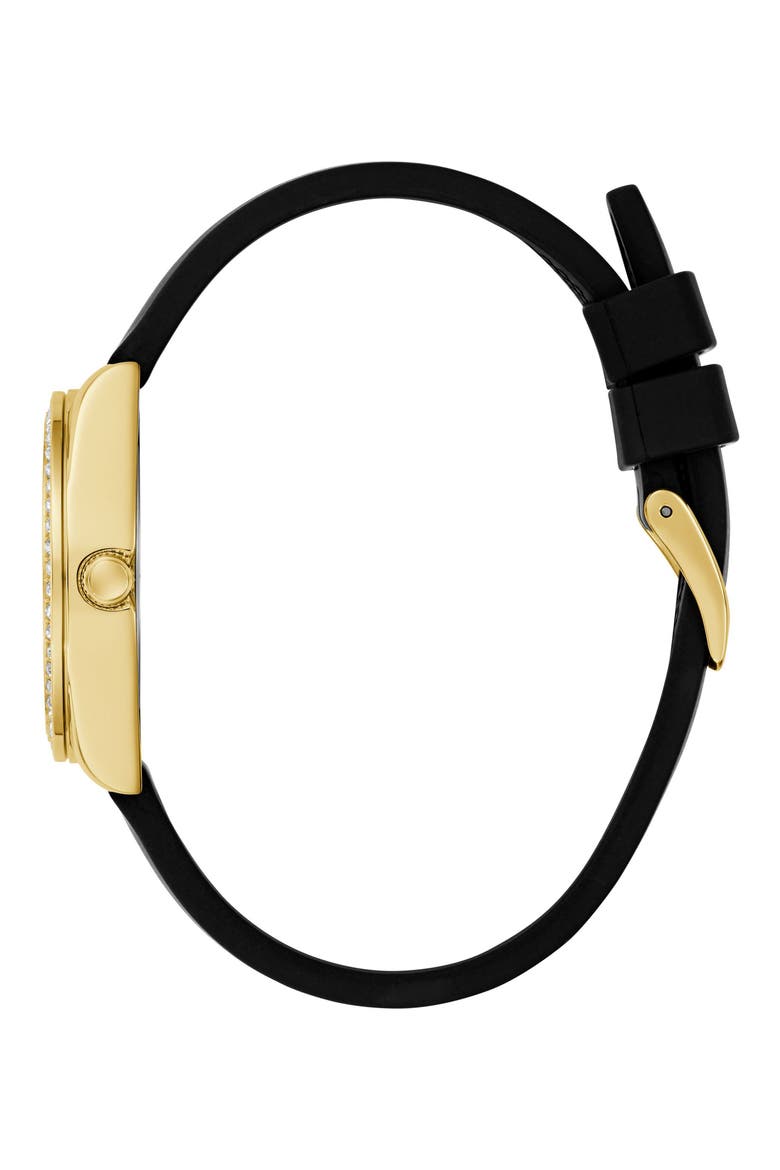 Boa Crystal Bezel Goldtone Silicone Strap Watch, 32mm, Alternate, color, CHAMPAGNE