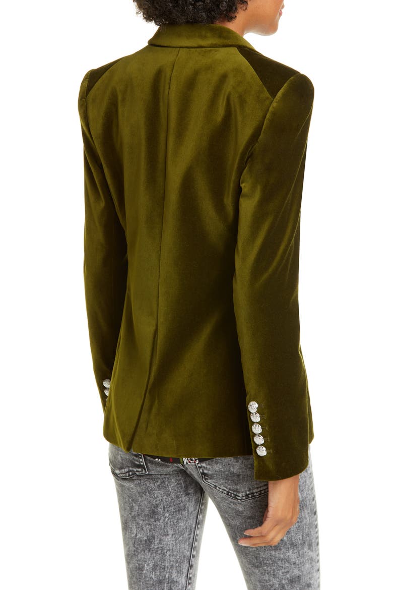 Lawrence Velvet Dickey Jacket, Alternate, color, OLIVE