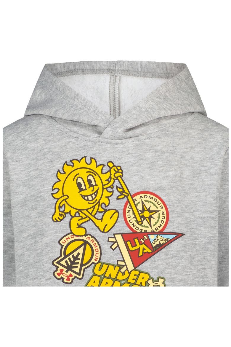 Kids' Camp Patches Graphic Hoodie, Alternate, color, MOD GRAY