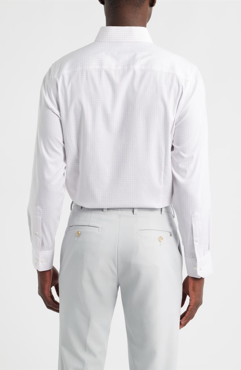 Mizzen+Main Hilton Trim Fit Grid Performance Cotton Blend Button-Up Shirt, Alternate, color, White Lavender Haze Mini Grid