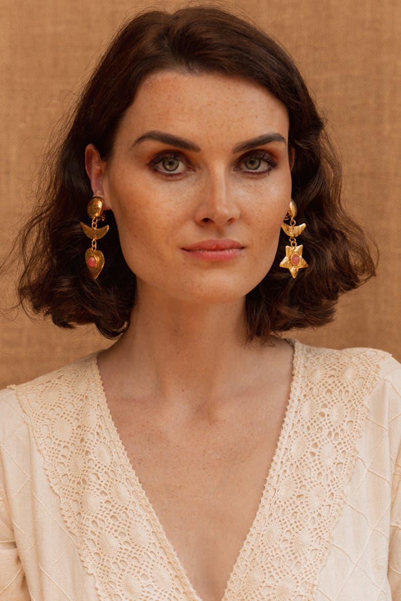 Sol Y Luna Earrings, Alternate, color, PINK