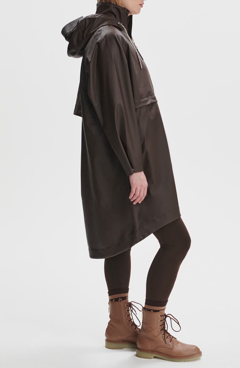 Varley Kirsten Waterproof Hooded Raincoat, Alternate, color, Dark Truffle