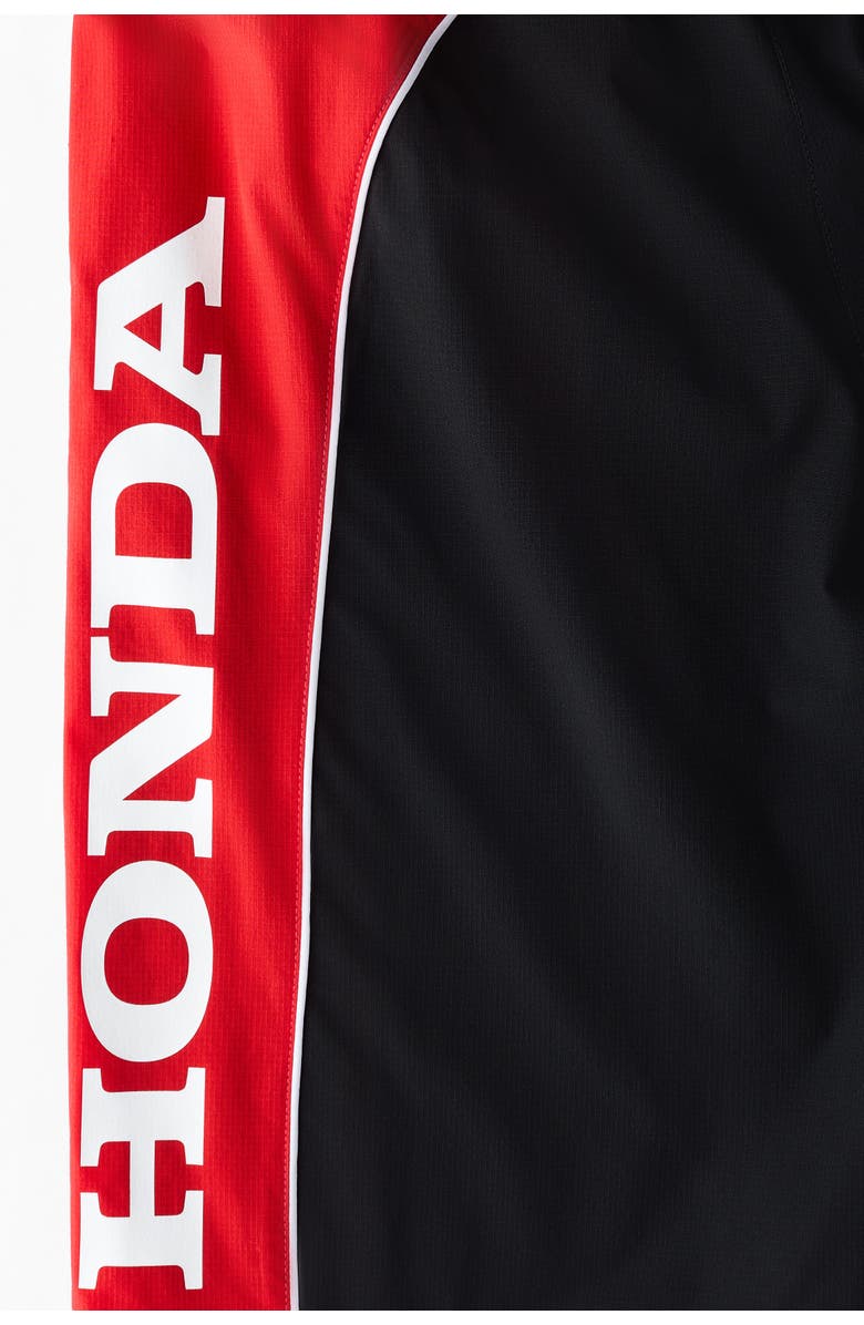 H&M Loose Fit Printed Shorts, Alternate, color, Black/Honda